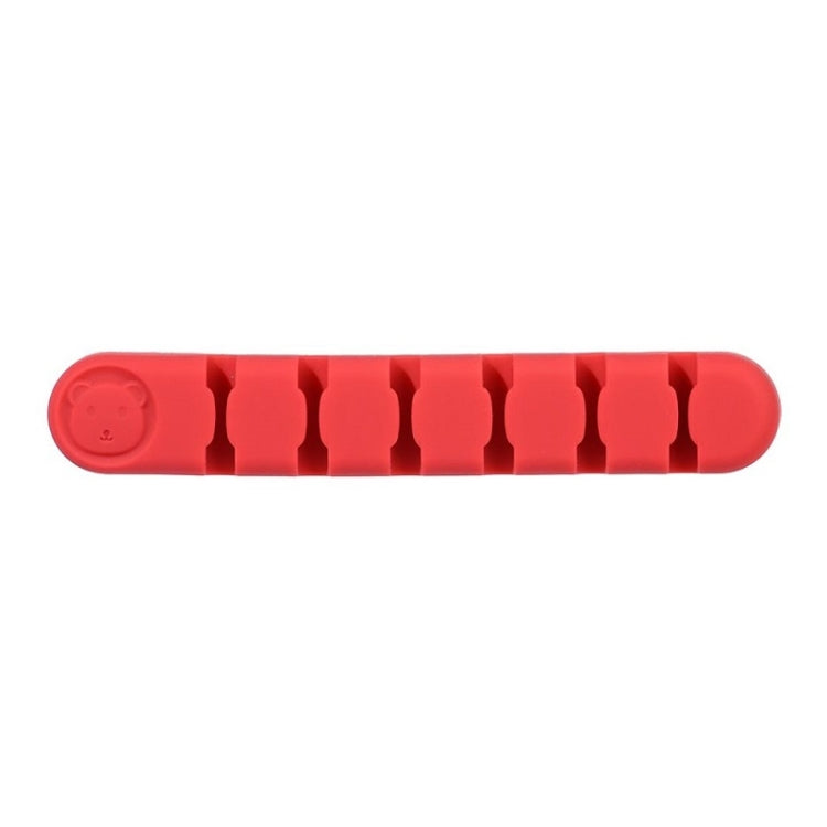 6 Holes Bear Silicone Desktop Data Cable Organizing And Fixing Device(Camellia Red) - Cable Organizer by buy2fix | Online Shopping UK | buy2fix
