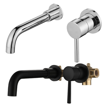 In-wall Hidden Concealed Faucet Hot and Cold Copper Mixing Valve, Specification: Silver Conjoined - Faucets & Accessories by buy2fix | Online Shopping UK | buy2fix