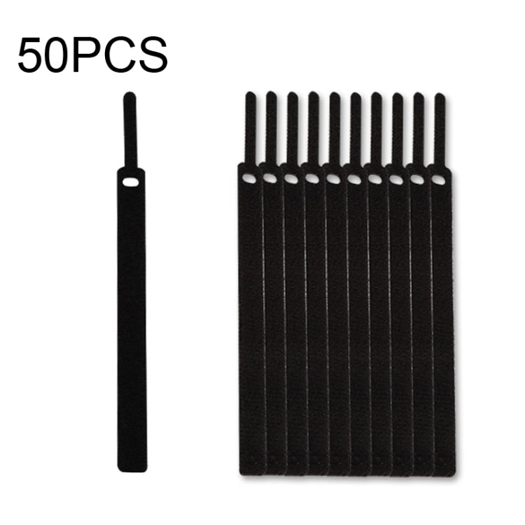 50 PCS Needle Shape Self-adhesive Data Cable Organizer Colorful Bundles 15 x 300mm(Black) - Cable Organizer by buy2fix | Online Shopping UK | buy2fix