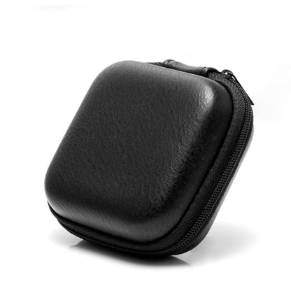 Retro Leather USB Data Cable Storage Bag Earphone Headset Case Pouch Box(Black) - Digital Storage Bag by buy2fix | Online Shopping UK | buy2fix