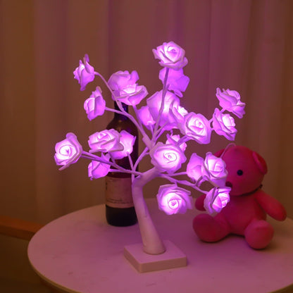 SJ-SD042 Rose Tree LED Christmas Party Decoration Light, Style: Detachable Base(Purple) - Christmas Decoration Lamps by buy2fix | Online Shopping UK | buy2fix