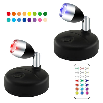 C1648 Single Head 2 Lights Wireless RGB Remote Control Cabinet Ambient Spotlight - Novelty Lighting by buy2fix | Online Shopping UK | buy2fix
