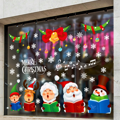 Christmas Old Man Snowflake Window Decoration Stickers(92074) - Christmas Stickers by buy2fix | Online Shopping UK | buy2fix