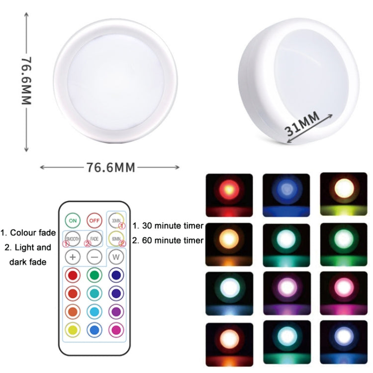 6 Lights 2 Remote Control 13-colour Night Light RGB Infrared Dimmable Cabinet Light - Novelty Lighting by buy2fix | Online Shopping UK | buy2fix