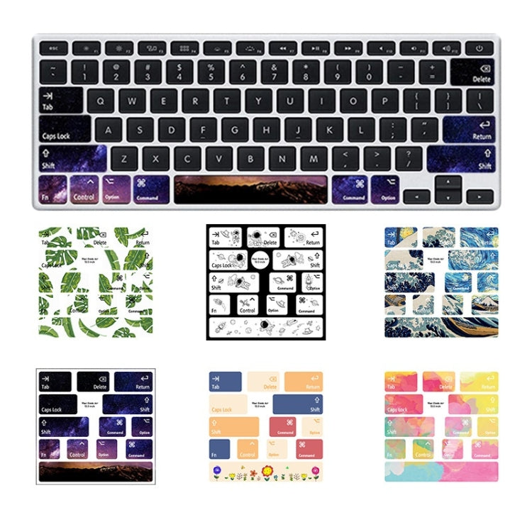 for Macbook Air 13.3 inch 5pcs Laptop Keyboard PVC Sticker(Flower) - Keyboard Protector by buy2fix | Online Shopping UK | buy2fix