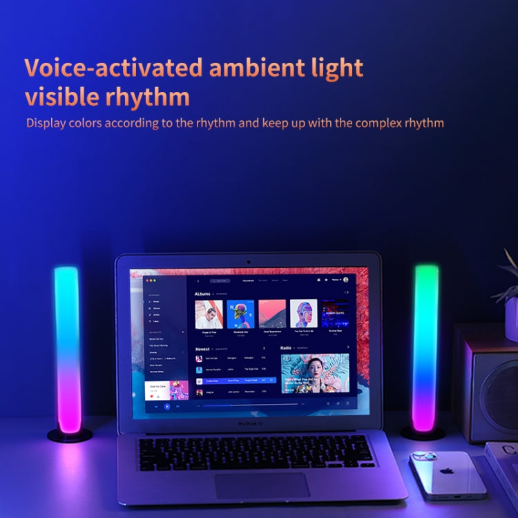 RGB Sound-controlled Rhythmic Response Lights Music Ambient LED Pick-up Lights Charging(Upgrade+APP White) - Novelty Lighting by buy2fix | Online Shopping UK | buy2fix