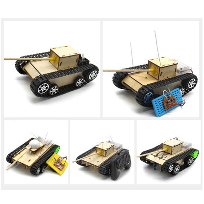 Wooden Electric Simulation Crawler Tank DIY Toy Assembly Model,Spec:  No. 4 Follow The Black Line - Puzzle Toys by buy2fix | Online Shopping UK | buy2fix