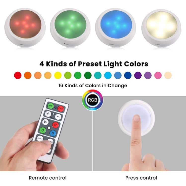 Ambience Pat Light Bedside Eye Protection Night Light, Color: RGBW Color Light Battery(6pcs With 2 Remote Control) - Novelty Lighting by buy2fix | Online Shopping UK | buy2fix