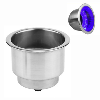 15LED Stainless Steel Cup Holder Yacht RV Modification(Blue) - Marine Accessories & Parts by buy2fix | Online Shopping UK | buy2fix