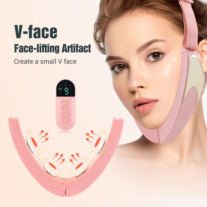 Microcurrent EMS Face Thinning Instrument Red Blue Light Skin Rejuvenation Beauty Instrument(Pink) - Beauty Instrument by buy2fix | Online Shopping UK | buy2fix