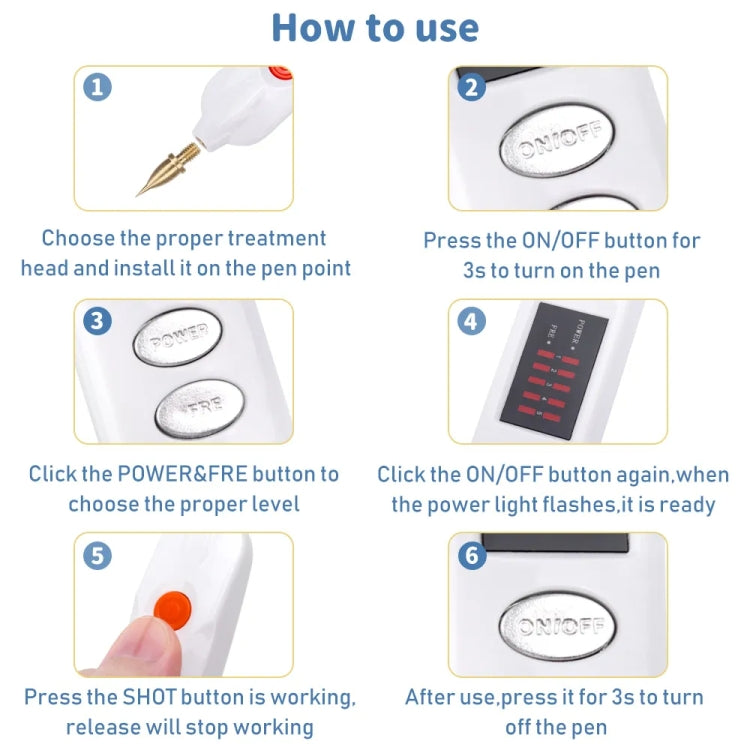 Spot Mole Pen Spot Removal Instrument Home Beauty Instrument, Spec: Plug-in Model EU(White) - Beauty Instrument by buy2fix | Online Shopping UK | buy2fix