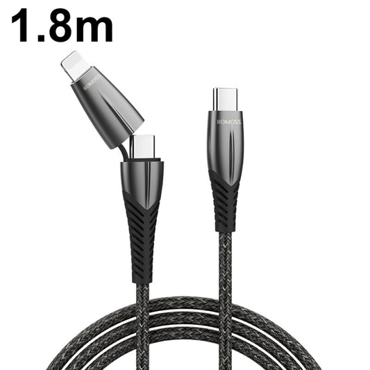 ROMOSS CB40B PD Fast Charging Cable Type-C / USB-C To Type-C/ USB-C / 8 Pin Data Cable, Size: 1.8m(Black) - Multifunctional Cable by ROMOSS | Online Shopping UK | buy2fix