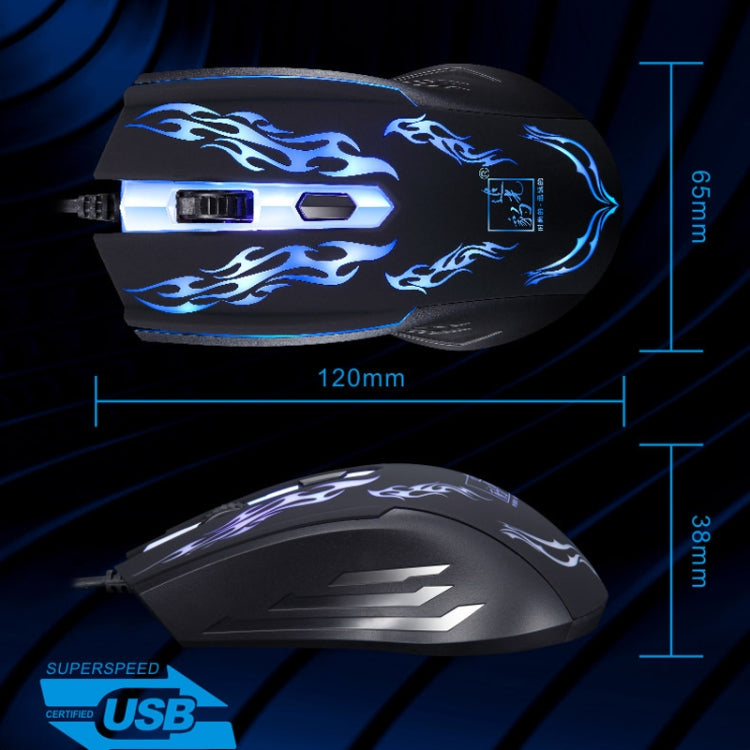 Chasing Leopard USB Illuminated Gaming Optical 1.3m Wired Mouse - Wired Mice by Chasing Leopard | Online Shopping UK | buy2fix
