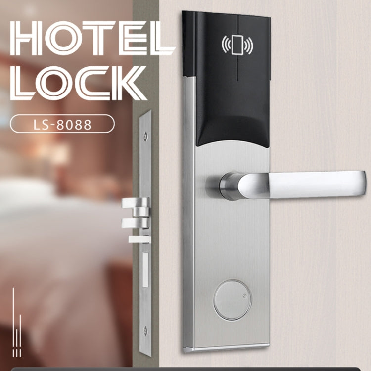 LOCSTAR  8088 RFID Card +Mechnical Key Unlock Hotel Door Lock(Matt Black) - Door Lock by LOCSTAR | Online Shopping UK | buy2fix