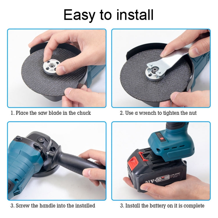 HILDA 21V Brushless Angle Grinder Lithium Cutting Machine, Model: 1 Battery+1 Charger EU Plug - Abrasive Tools & Accessories by HILDA | Online Shopping UK | buy2fix