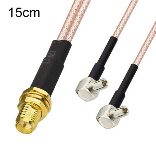 RP-SMA Female To 2 TS9 R WiFi Antenna Extension Cable RG316 Extension Adapter Cable(15cm) - Connectors by buy2fix | Online Shopping UK | buy2fix
