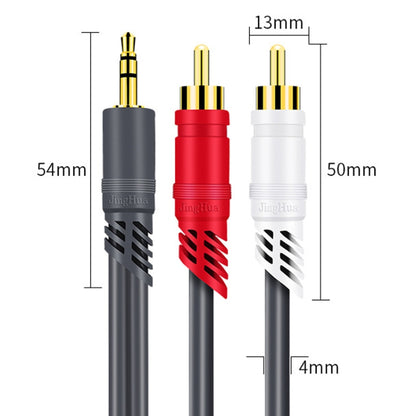 JINGHUA 3.5mm To 2RCA Audio Cable Game Console Outdoor Audio Connection Cable, Size: 1.5m(Grey) - RCA Cable by JINGHUA | Online Shopping UK | buy2fix