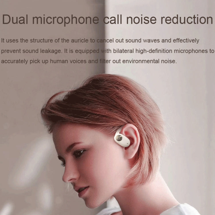 JS511 OWS Ear-mounted Dual-mic Call Noise Reduction LED Digital Display Bluetooth Earphones(White) - Bluetooth Earphone by buy2fix | Online Shopping UK | buy2fix