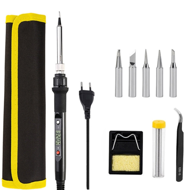 10pcs/ Set 80W Internal Heating Welding Digital Display Soldering Iron Temperature Adjustment Set, Model: Black EU Plug - Electric Soldering Iron by buy2fix | Online Shopping UK | buy2fix