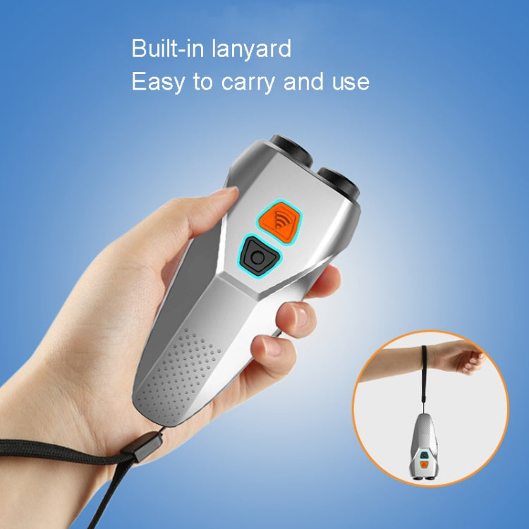 Ultrasonic Dog Repeller Stop Barker Dual Probe High Power Repeller Handheld Dog Trainer(Silver) - Training Aids by buy2fix | Online Shopping UK | buy2fix