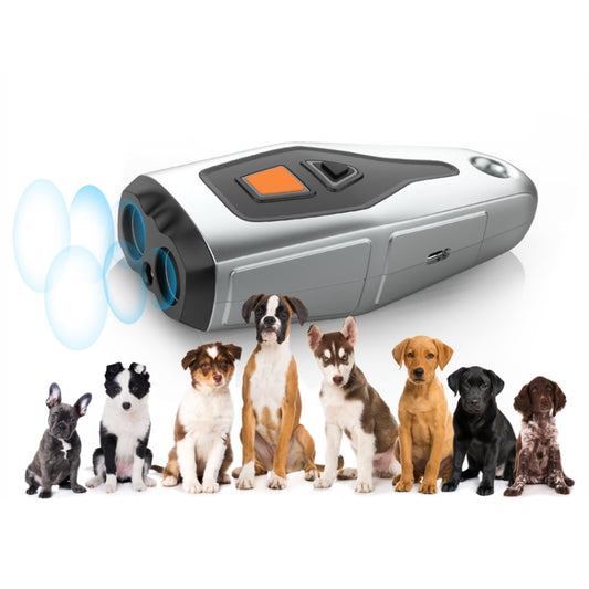 Dual Probe Dual Drive Ultrasonic Stop Barker Pet Trainer(Silver Gray) - Training Aids by buy2fix | Online Shopping UK | buy2fix