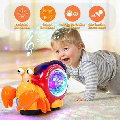 Crawling Hermit Crab Educational Electrical Toys Universal Music Light Projection Cartoon Children Toys(Orange) - Electronic Pets by buy2fix | Online Shopping UK | buy2fix