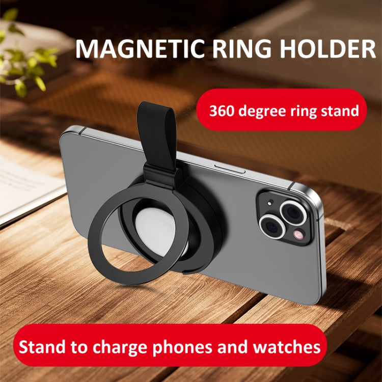 3 In 1 Magnetic Wireless Charger Mobile Phone Ring Holder(Black) - Wireless Charger by buy2fix | Online Shopping UK | buy2fix