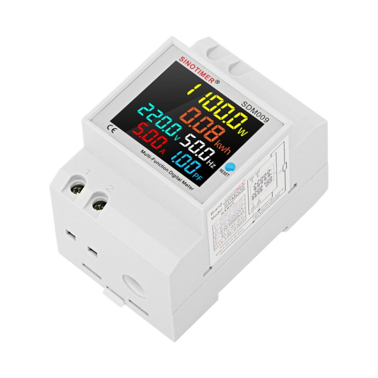 SINOTIMER SDM009 Din Rail Single-Phase Voltage Current Frequency Power Factor Electricity Multifunctional Meter, Model: AC40-300V Built-In - Current & Voltage Tester by SINOTIMER | Online Shopping UK | buy2fix