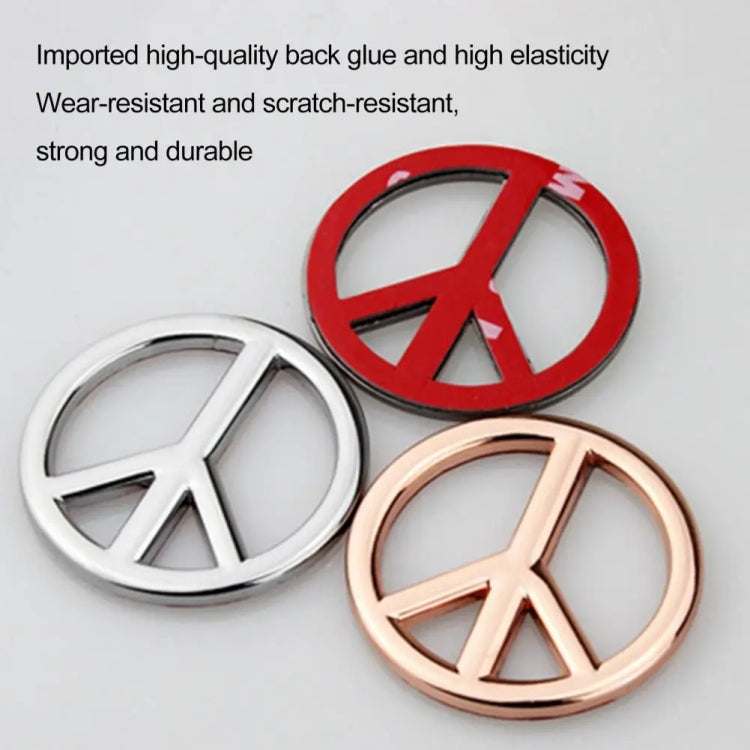 Car Anti-War Peace Sign Three-Dimensional Metal Stickers, Color: Titanium Black - 3D Metal Sticker by buy2fix | Online Shopping UK | buy2fix