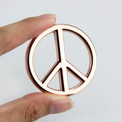 Car Anti-War Peace Sign Three-Dimensional Metal Stickers, Color: Gold - 3D Metal Sticker by buy2fix | Online Shopping UK | buy2fix