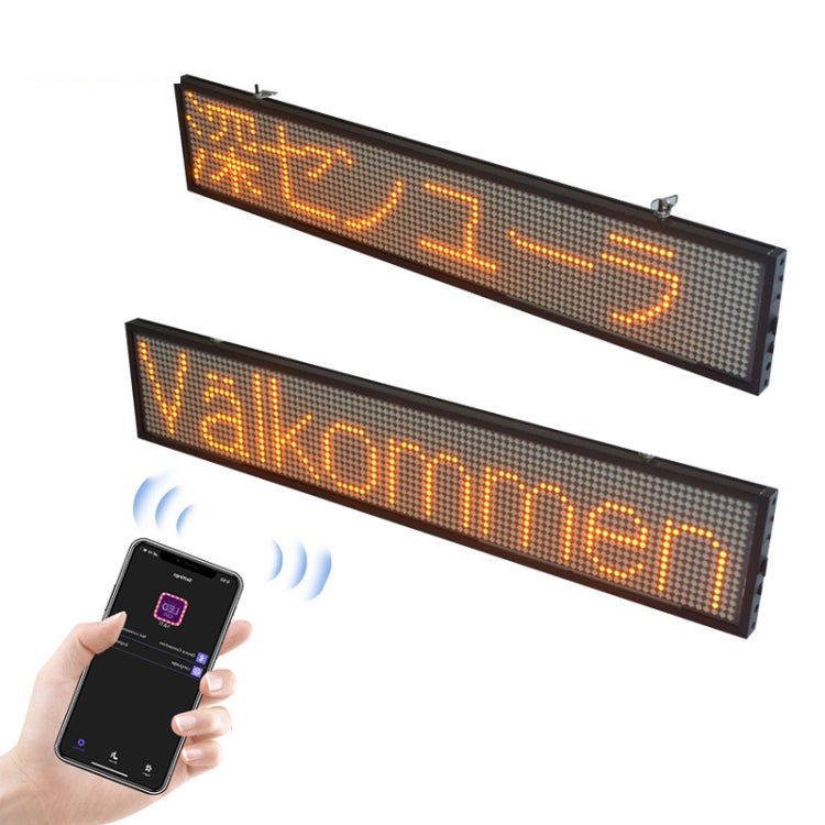 Wifi Scrolling LED Sign Message Board Support Multi-Languauge Monochrome 260x95x15mm  (Black Frame) - Car Monitor by buy2fix | Online Shopping UK | buy2fix