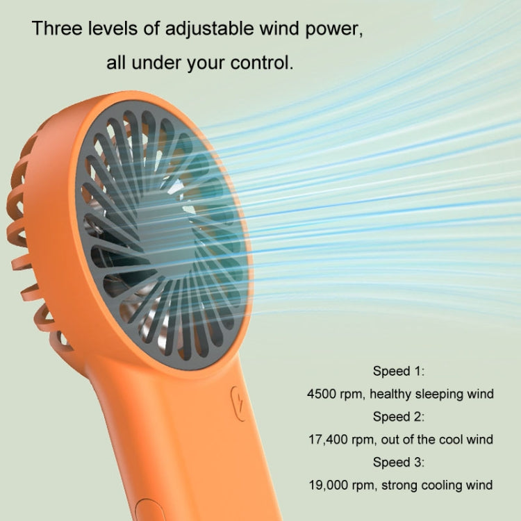 Handheld Foldable Desktop USB Rechargeable Mini Fan Mountaineering Hook Mute Fan(Orange) - Electric Fans by buy2fix | Online Shopping UK | buy2fix