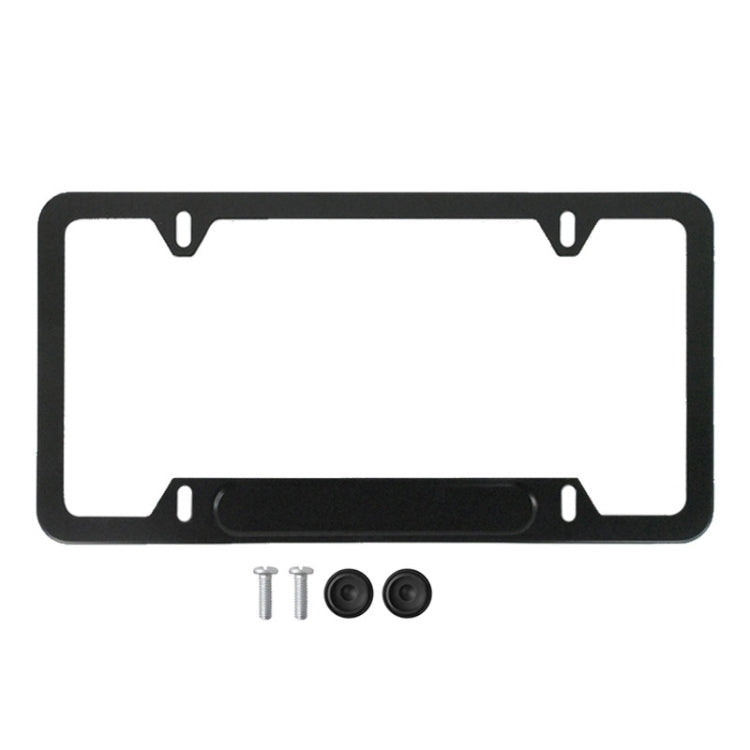 American Standard Aluminum Alloy License Plate Frame Including Accessories, Specification: 4 Holes Slotted Aluminum Black - License Plate Covers & Frames by buy2fix | Online Shopping UK | buy2fix
