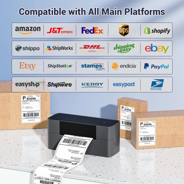 Phomemo PM245-BT Bluetooth Shipping Label Printer Support Labels Width  1- 4.6 Inch(EU Plug) - Printer by Phomemo | Online Shopping UK | buy2fix