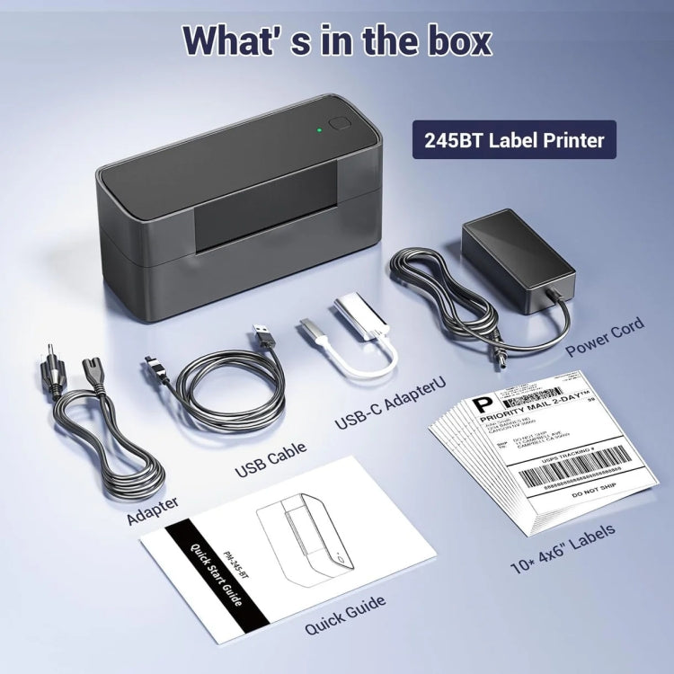 Phomemo PM245-BT Bluetooth Shipping Label Printer Support Labels Width  1- 4.6 Inch(EU Plug) - Printer by Phomemo | Online Shopping UK | buy2fix