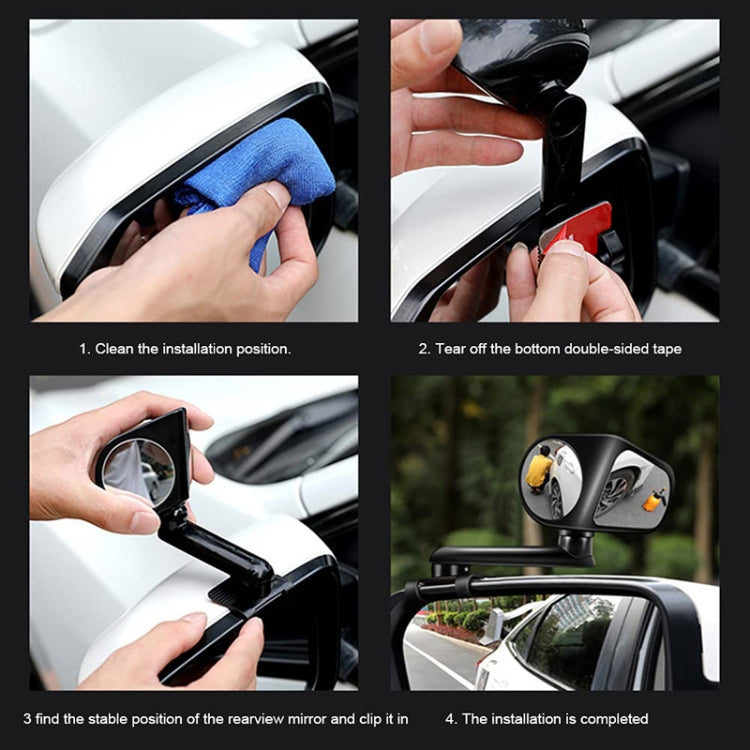 Car Auxiliary Mirror Multi-Function Wide-Angle Rear View Reversing Mirror(Black Right) - Convex Mirror & Accessories by buy2fix | Online Shopping UK | buy2fix