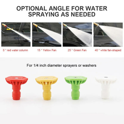 High-pressure Car Washer Nozzle Fan-shaped 1/4 Quick Plug Connector Water Rifle Parts, Specification: 15 Degree (1.2 Nozzle) - Car Washer & Accessories by buy2fix | Online Shopping UK | buy2fix