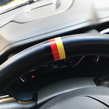 2pcs Steering Wheel Three-color Label Car Modification Film, Pattern: German Flag - Decorative Sticker by buy2fix | Online Shopping UK | buy2fix