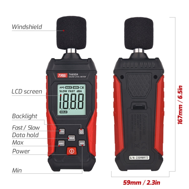 TASI TA650A Decibel Detector House Volume Tester Noise Meter - Light & Sound Meter by TASI | Online Shopping UK | buy2fix