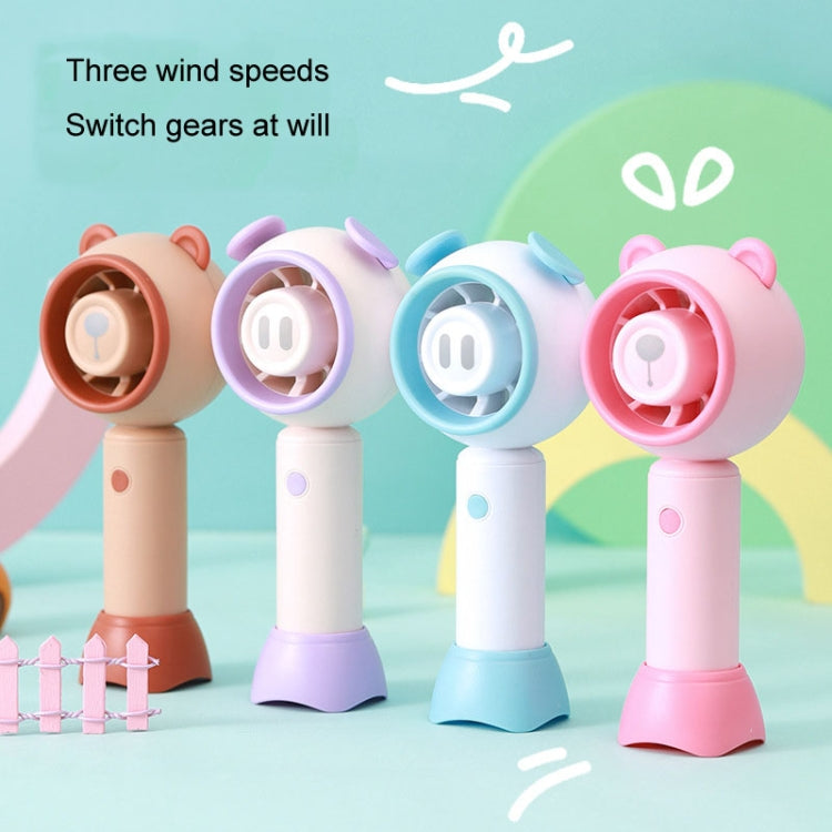 USB Handheld Fan Mini Portable Desktop Cute Cartoon Fan(Blue Bear) - Electric Fans by buy2fix | Online Shopping UK | buy2fix