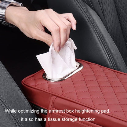 Car Armrest Box Booster Pad Widened Interior Tissue Box, Color: Brown - Stowing Tidying by buy2fix | Online Shopping UK | buy2fix
