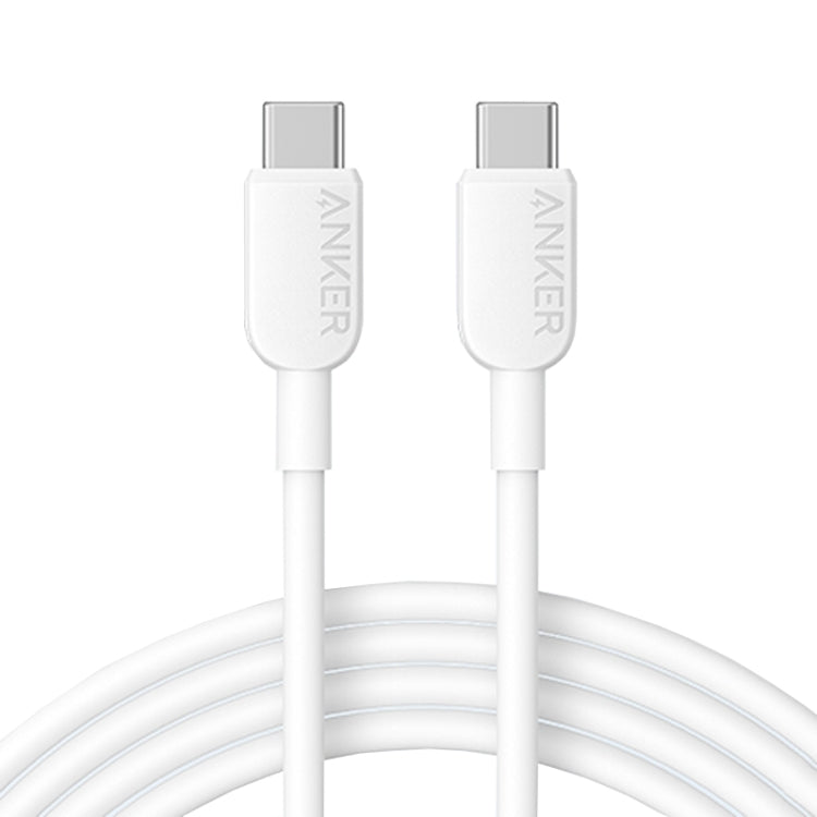 ANKER A81E1 0.9m 60W Dual Type-C Data Cell Phone Dual Head Fast Charging Cable(White) - USB-C & Type-C Cable by ANKER | Online Shopping UK | buy2fix