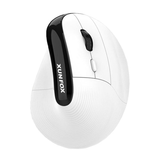 XUNSVFOX H5 Upright Vertical Dual Mode Mouse Rechargeable Wireless Business Office Mouse(White) - Wireless Mice by XUNSVFOX | Online Shopping UK | buy2fix