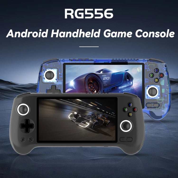 ANBERNIC RG556 Handheld Game Console Android 13 System 5.48-Inch AMOLED Screen WIFI Bluetooth Game Player 128GB+256GB(Transparent Blue) - Pocket Console by ANBERNIC | Online Shopping UK | buy2fix