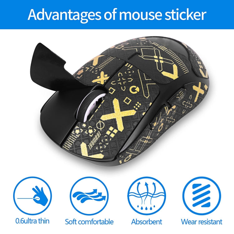 For Logitech GPW 2-Generation Mouse Anti-Slip Stickers Absorb Sweat Paste, Color: White Print Half Surround - Silicone / Sticker by buy2fix | Online Shopping UK | buy2fix
