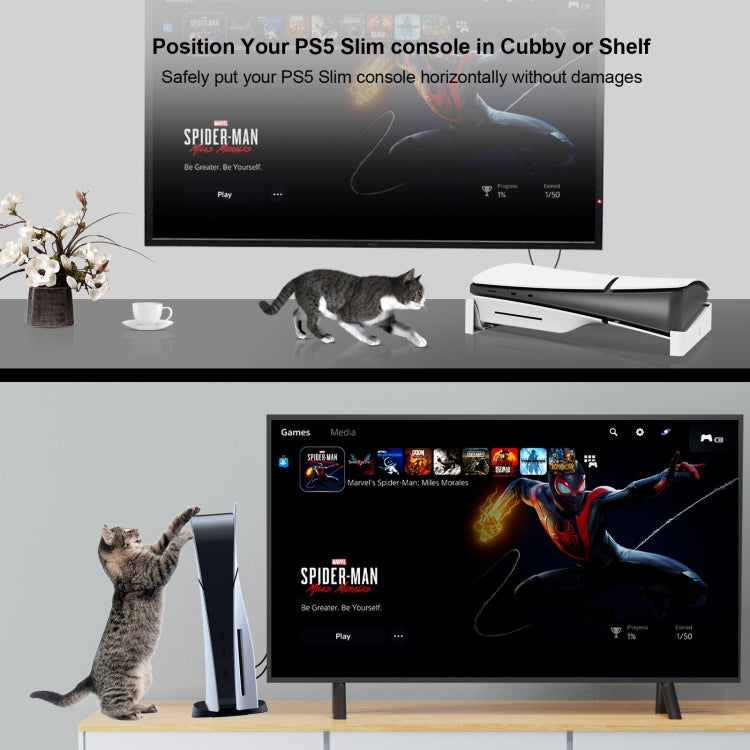 For PS5 Slim JYS-P5189 Console Horizontal Placement Stand Digital / Optical Drive Version Universal Storage Mount(Transparent) - Holder by JYS | Online Shopping UK | buy2fix