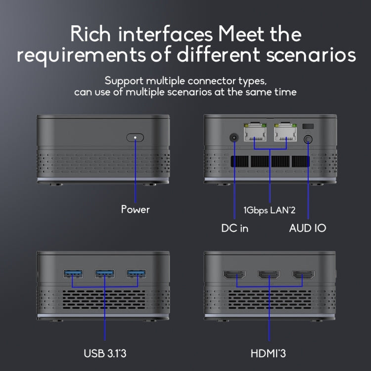 T9 Plus N100 DDR5 8G+1TB UK Plug 12th Alder Lake Dual Gigabit LAN+3 HDMI 4K HD Pocket Mini PC - Windows Mini PCs by buy2fix | Online Shopping UK | buy2fix