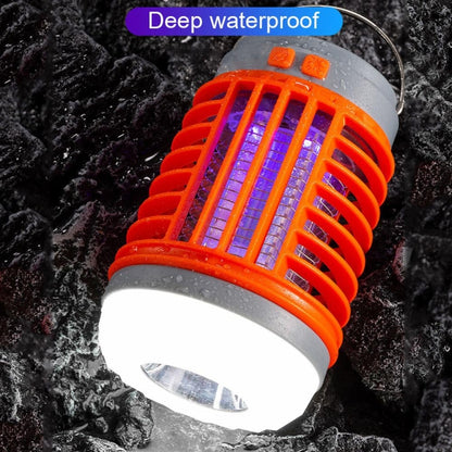 E-SMARTER W890-1 Solar LED Electric Shock Mosquito Light Outdoor USB Rechargeable Lighting Mosquito Trap(Orange) - Repellents by E-SMARTER | Online Shopping UK | buy2fix