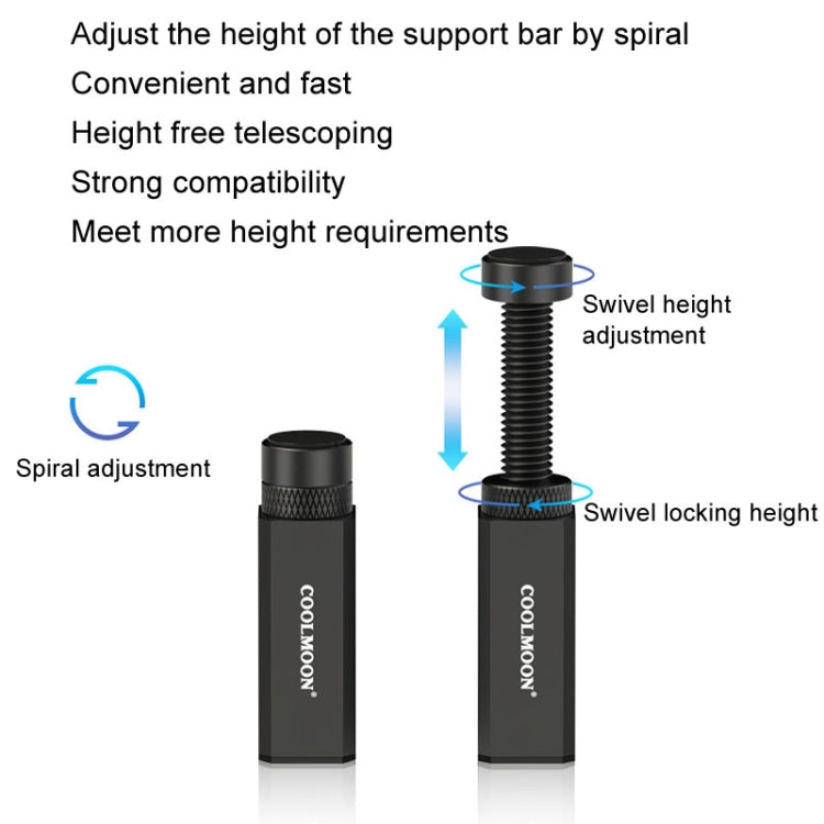 COOLMOON Graphics Card Stand Desktop Computer Graphics Card Vertical Top Support Bracket Screw Telescopic Support Rods, Adjustable Height: 7.5-12cm (Silver) - Caddies & Enclosures by COOLMOON | Online Shopping UK | buy2fix