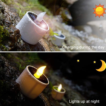 Solar Candle Lights Outdoor Waterproof Yard Light Garden Decoration Ambiance Lamp(Yellow Flash) - Solar Lights by buy2fix | Online Shopping UK | buy2fix